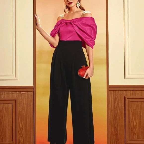 Pink Boho Womens Cold Shoulder Ruched Sleeve Satin Top - Picture 5 of 9